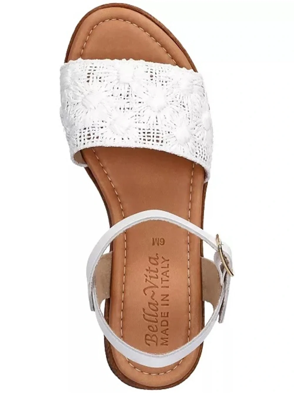♥️♥️ Bella Vita Women's Kea-Italy Wedge Sandals | White Floral Raffia 7 M